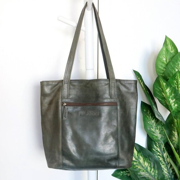 Lisa Leonard We Have Love Tote Bag in Hunter Green with Tassel - Picture 4 of 9